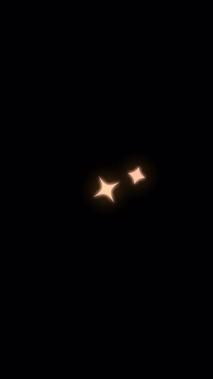 Stelle animate luminose che scintillano su sfondo nero