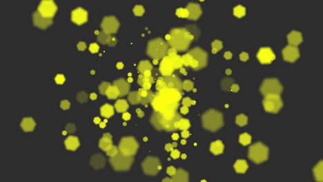 una serie enigmática de círculos amarillos flotantes sobre un fondo negro
