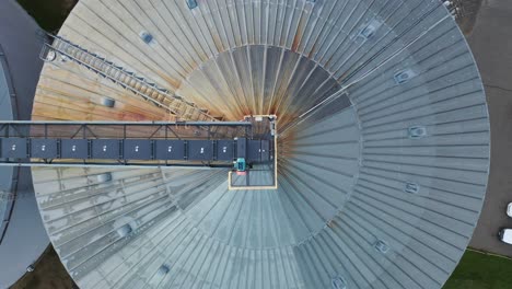 aerial view of grain silos