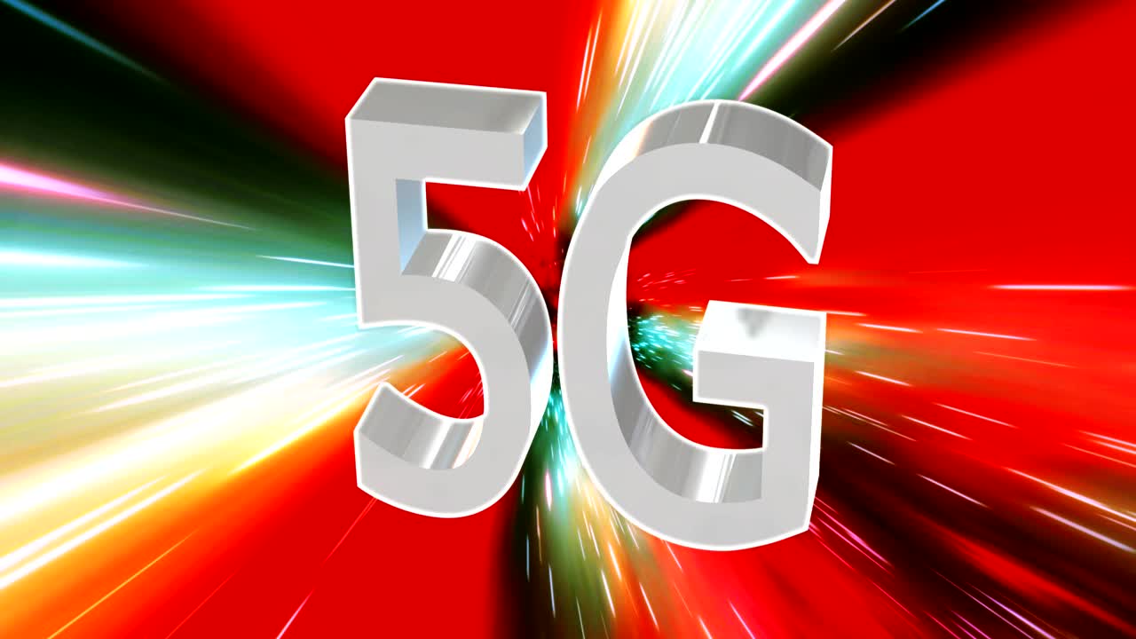 5g lte 연결 데이터 센터, 서버, 인터넷, 속도, 디지털 기술, 원활한 루프, 벌레 구 배경, 3d 애니메이션, 4k