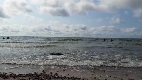 The-Beauty-of-Baltic-sea-and-land-shores-in-Lithuania,-near-the-city-of-Klaipeda-in-Karkle-village