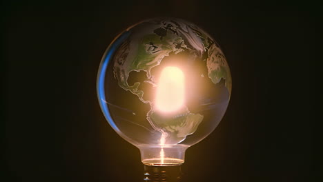 a unique light bulb with an earth inside