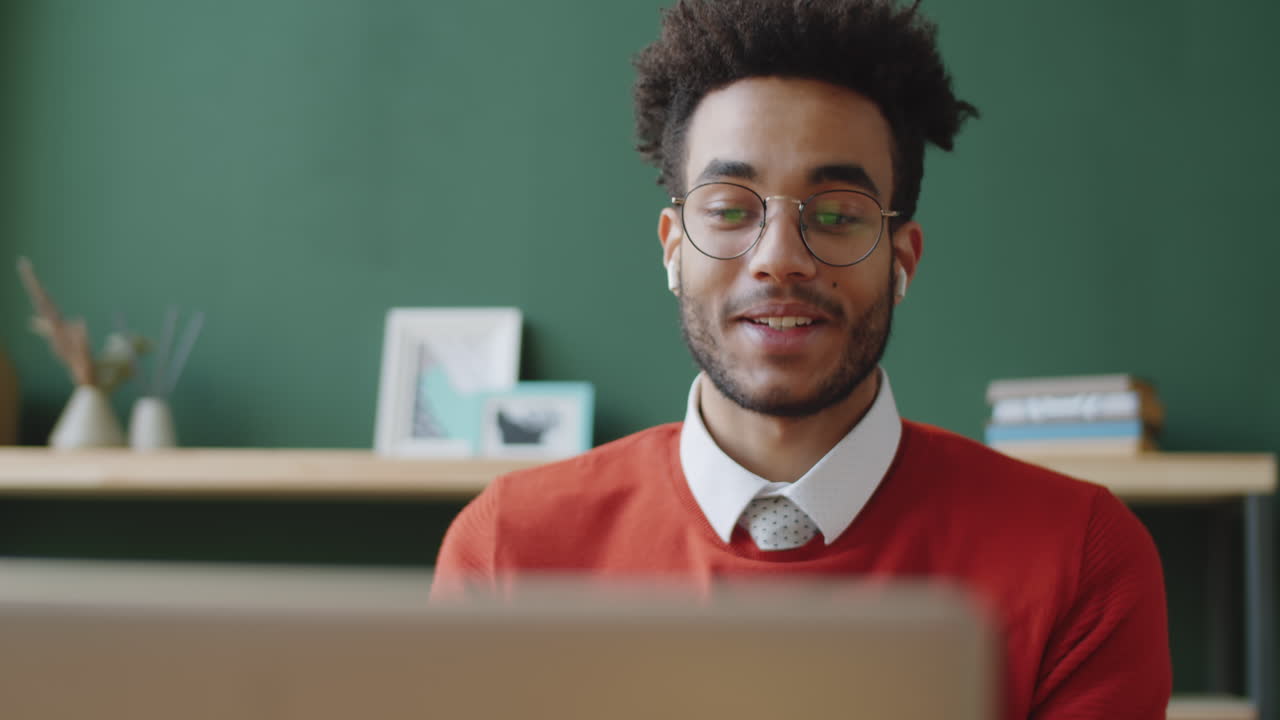 Man on a video call