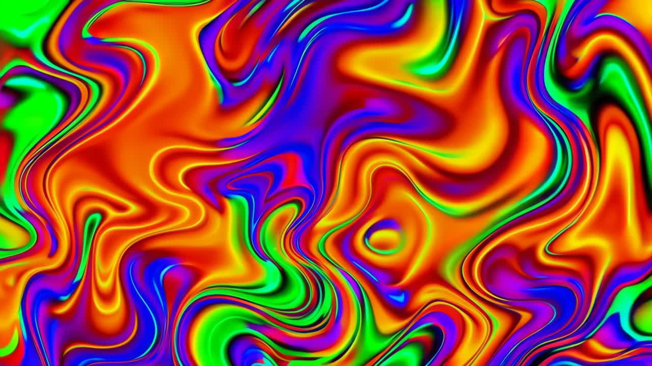 Abstraktní pozadí s živými psychedelickými tekutými víry
