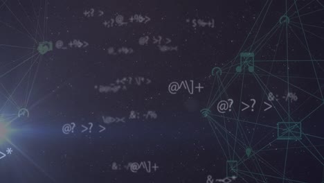 animation of network of connections over dark background