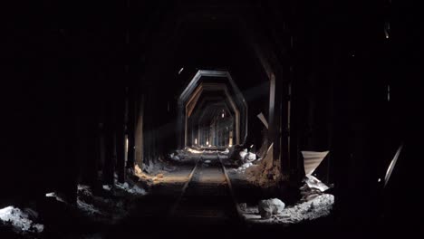 an abandoned rail in south america. close to the aconcagua. dark place