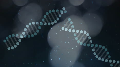 dna strands and particles, scientific data processing