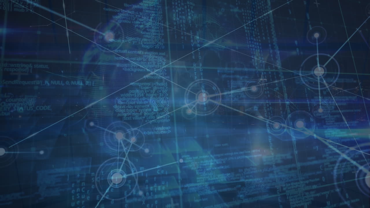 animación de la red de conexiones con el mundo a través del procesamiento de datos