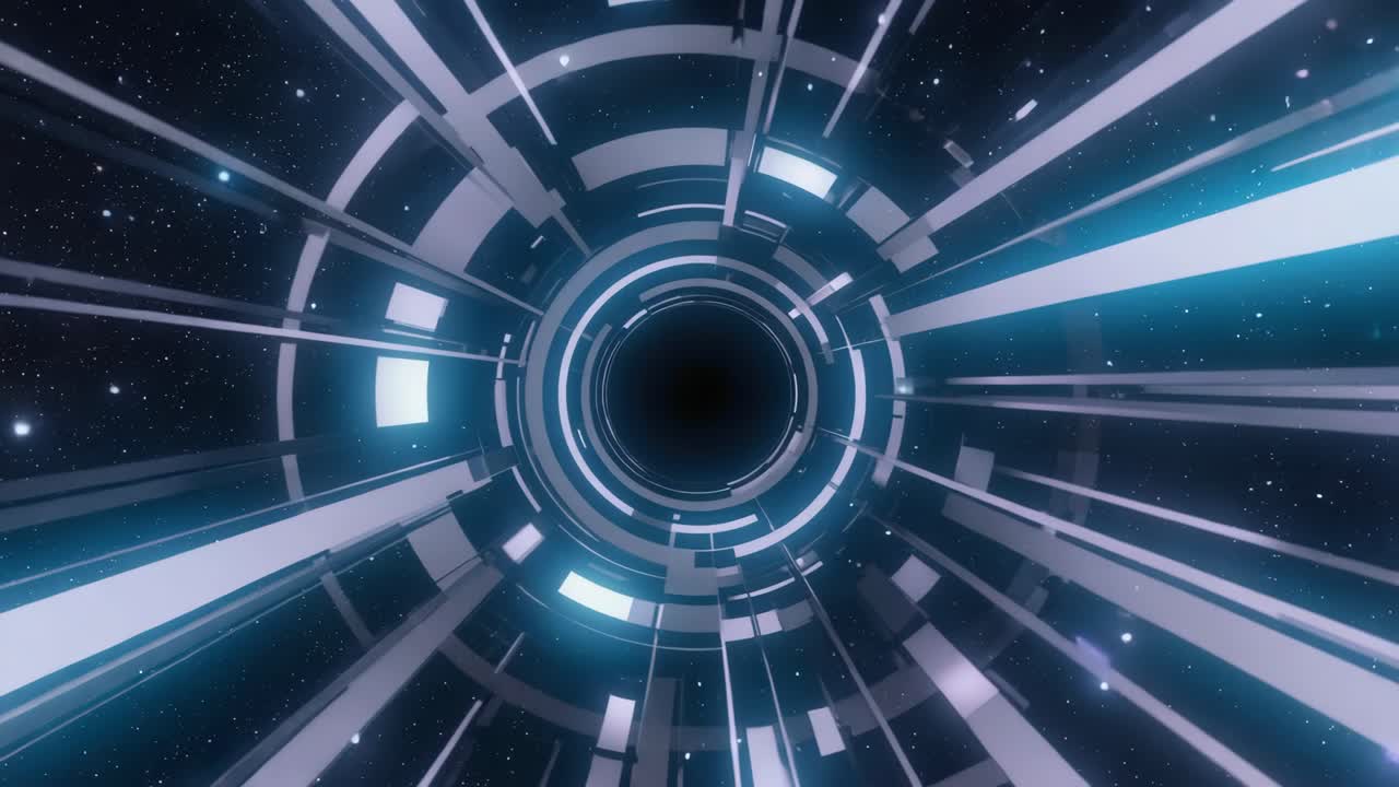 Abstract Futuristic Space Tunnel