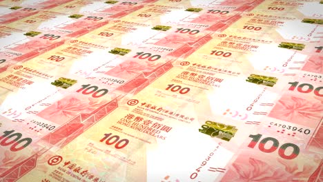 billetes de cien dólares de hong kong enrollado, dinero en efectivo, bucle