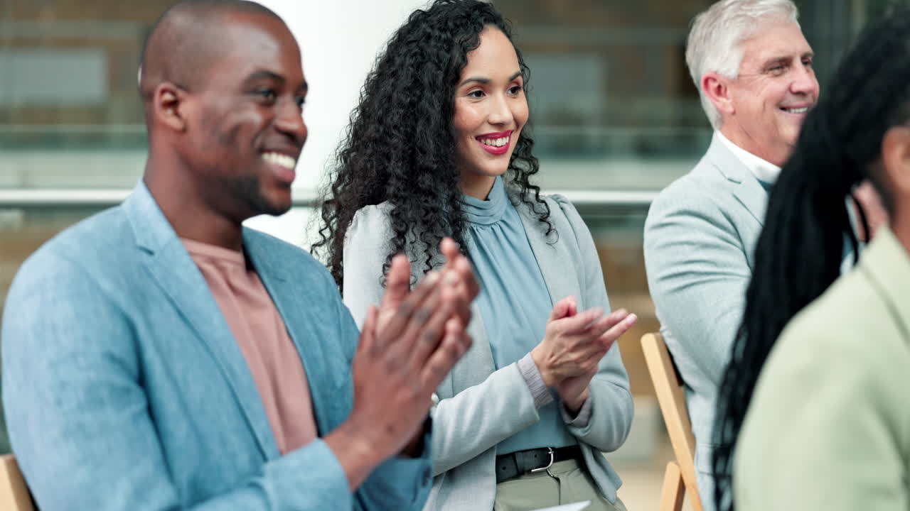 Business applause, success and people