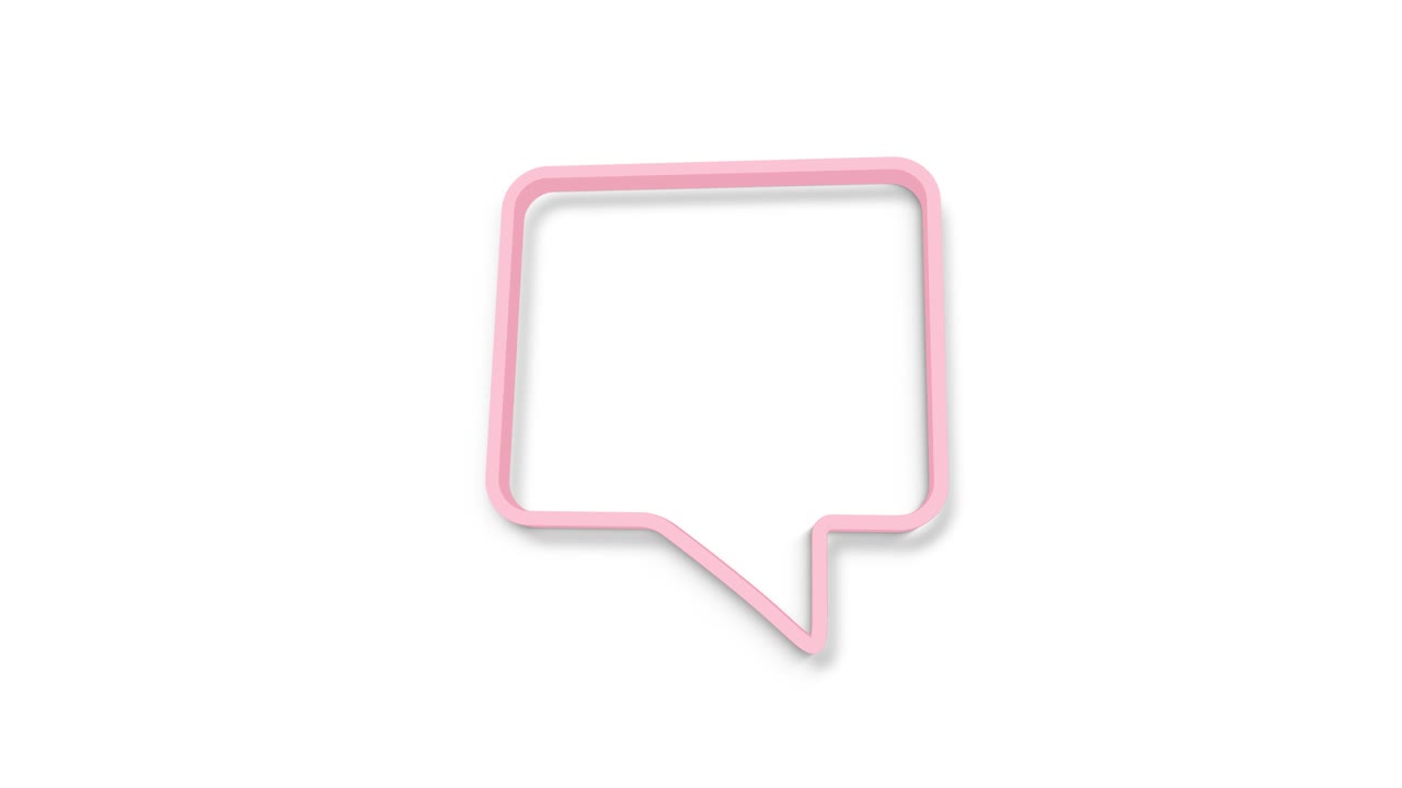 Chat, speech bubble 3d icon animation on white background. 4K