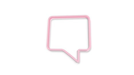 chat, speech bubble 3d icon animation on white background. 4k