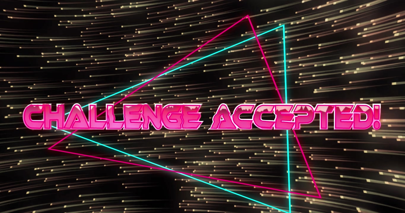 Animation of challenge accepted text over spots
