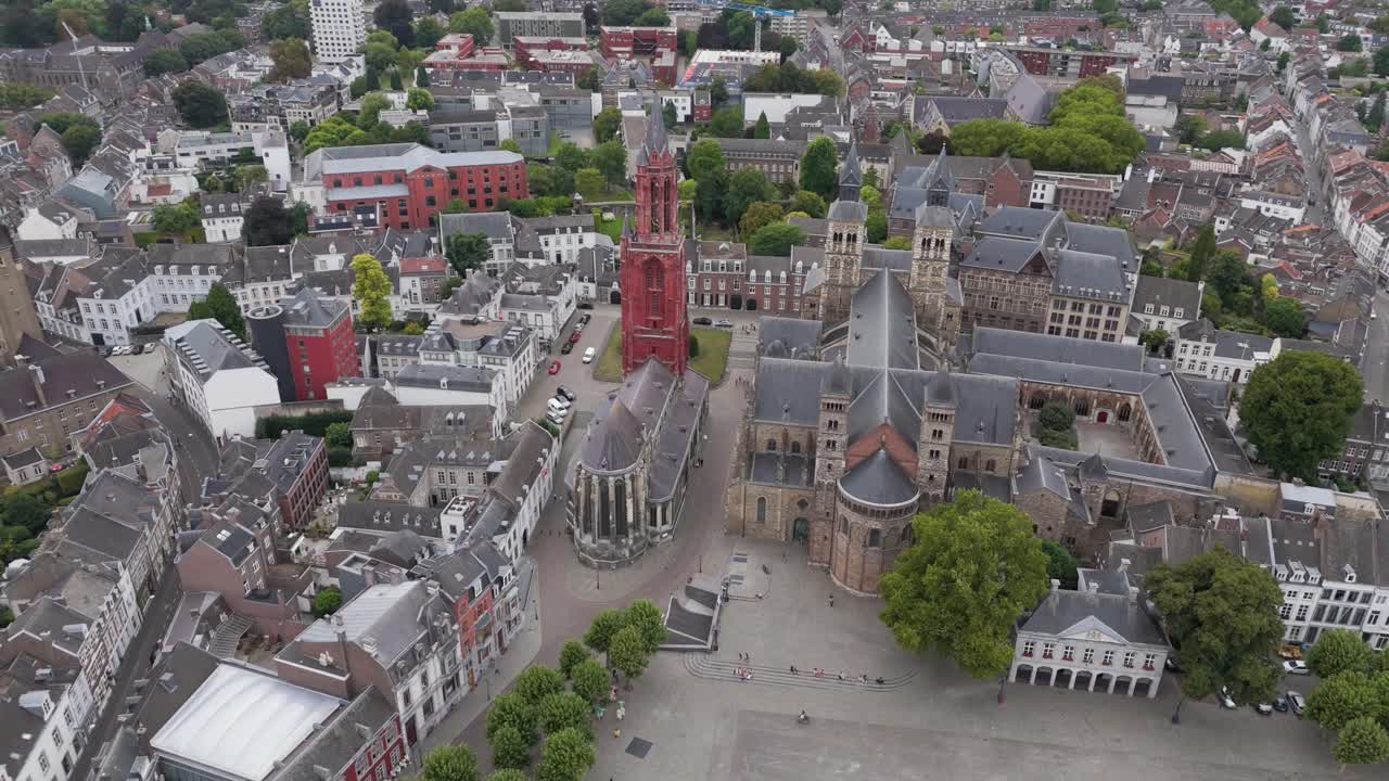 Aerial view of a European city with historic architecture