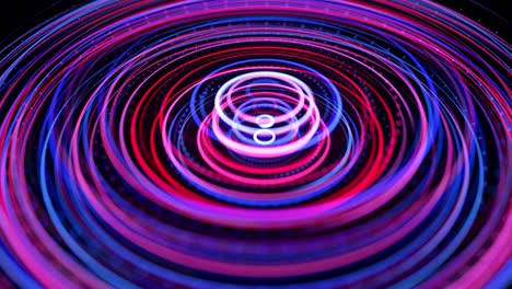 light flow form ring structure. light effect as abstract looped background with light trails, stream of multicolor neon lines in space form rings. modern trendy motion design background.