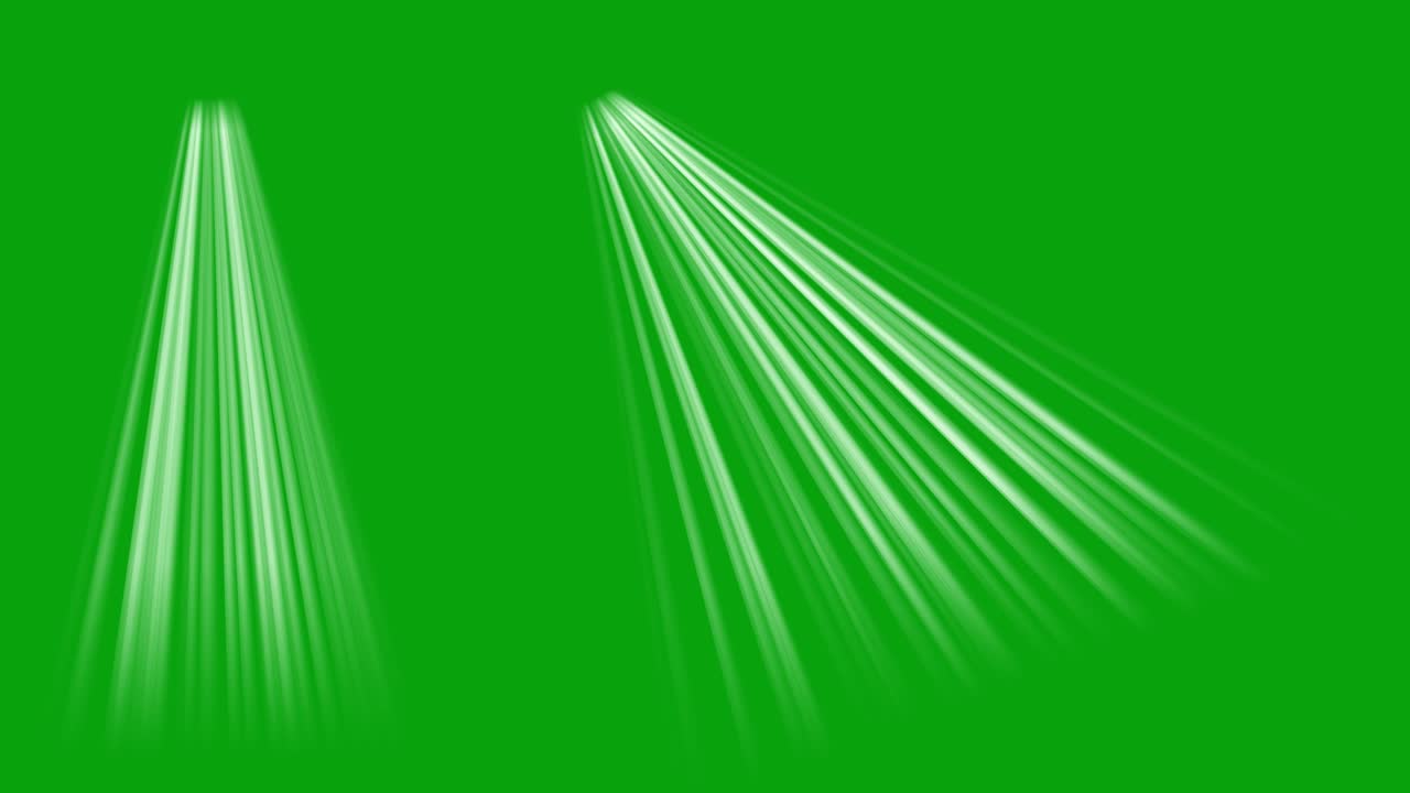 녹색 화면 배경으로 빛의 광선 모션 그래픽