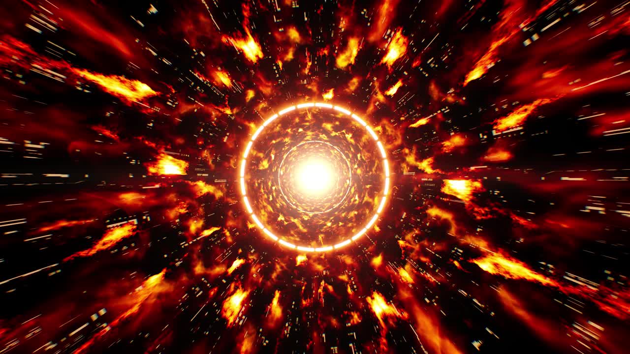 luz del círculo de fuego ciclo de túnel sci fi