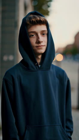 teenage boy in a hoodie