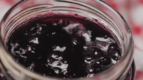 blueberry jam in a jar