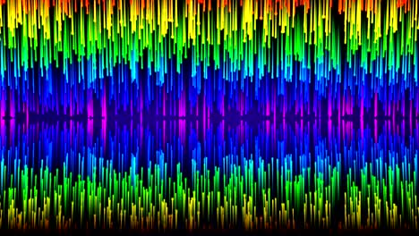 una animación abstracta generada por computadora de estrellas caída que caen al centro formando una línea brillante