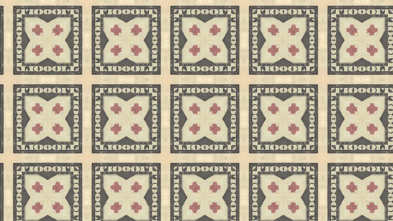 아브스트랙트 애니메이션 배경: 미국 달러 지폐 모자이크, 크리에이티브 비즈니스 모션 그래픽, 원활한 루프