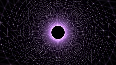 abstract luminous dots appear in a seamless loop motion graphic tunnel. a futuristic loop animation on a dark background