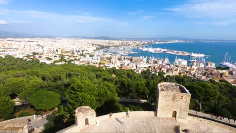 castillo redondo mallorca drone shot