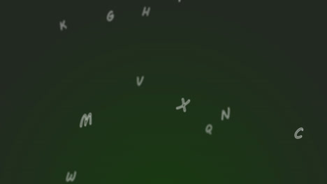 random letters in the alphabet moving downwards in a vast and empty space