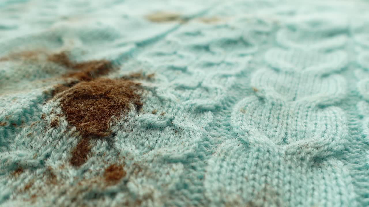 Stained Knitted Fabric Close-up