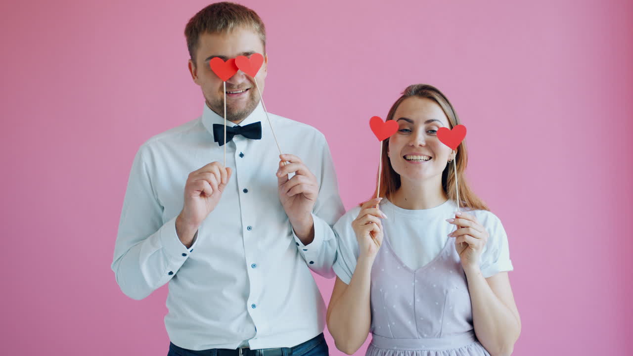 Couple with Hearts Photo Booth Props