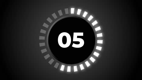 countdown clock timer animation motion graphics movement 10 seconds introduction visual effect abstract modern technology background universal 4k black white