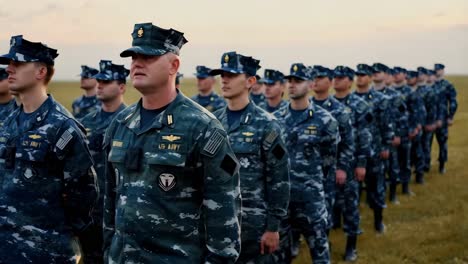 us army and navy personnel in formation