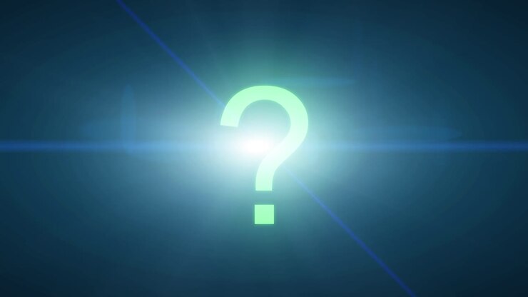 Question mark exploding forming letters numbers transition idea help faq answer
