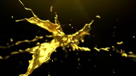 Leo-zodiac-sign-animated-presentation-revealed-through-a-a-liquid-gold-explosion