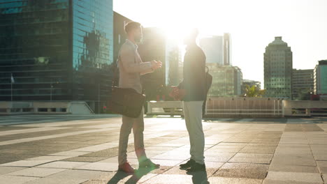 teamwork, greeting or business people shaking