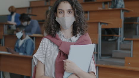 student in a classroom during pandemic