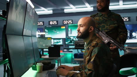 soldiers managing combat load equipment before warfare assault mission