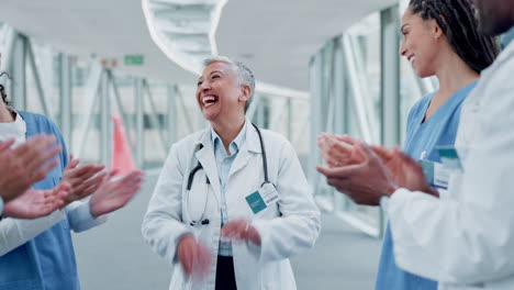doctors, nurses and applause for support