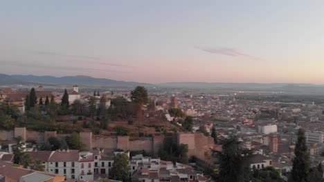 España-Granada-Puesta-De-Sol-Por-La-Tarde-Con-Un-Drone