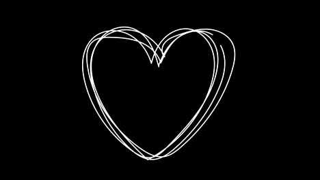 hand drawn scribble heart, logo design element.