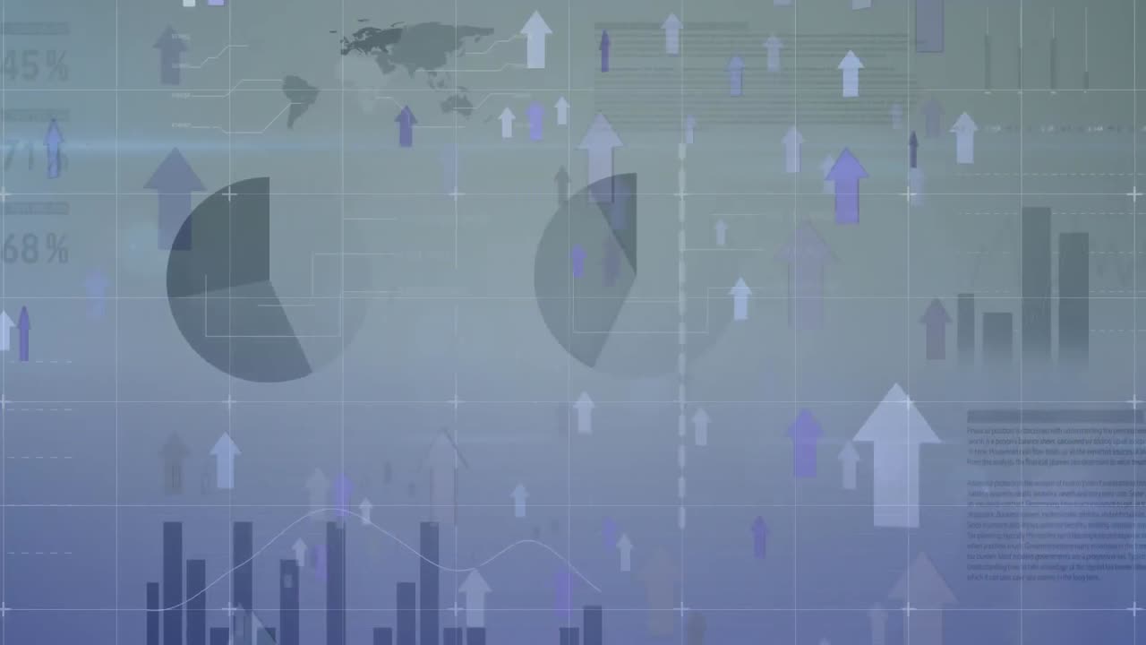 그래프와 통계와 함께 위로 움직이는 화살표