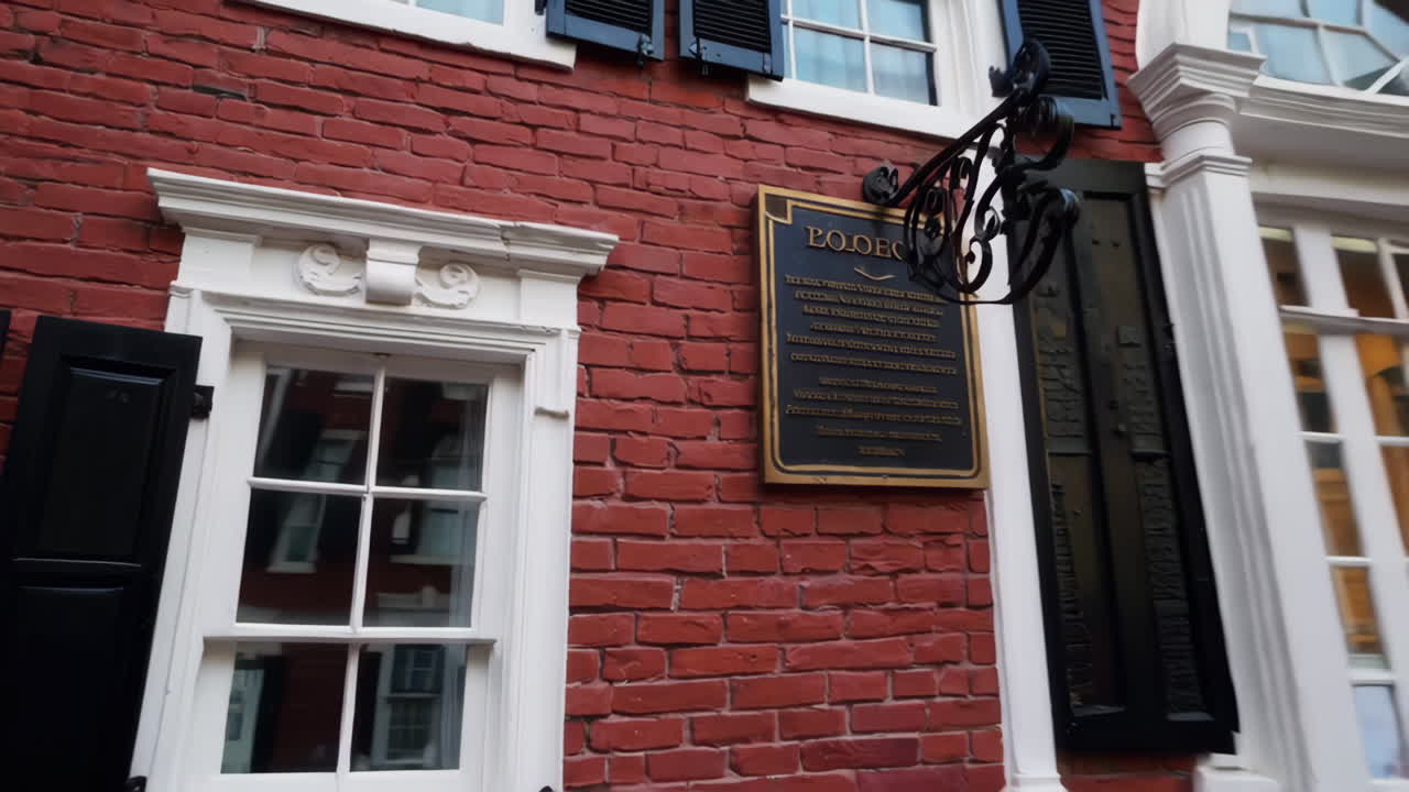 Historic Row Houses in a Colonial American Town