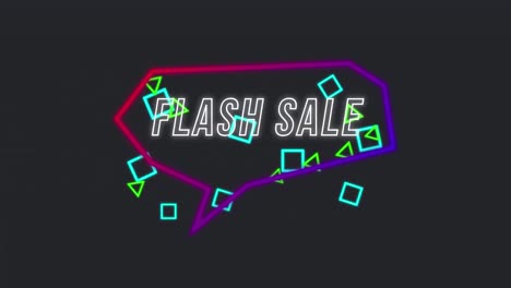 flash sale graphic in a speech bubble on black background