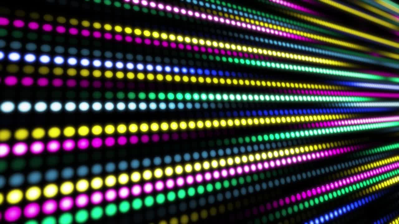 luces parpadeantes en la pared. fondo de gráficos de movimiento abstractos. concepto de linternas de discoteca. 4k