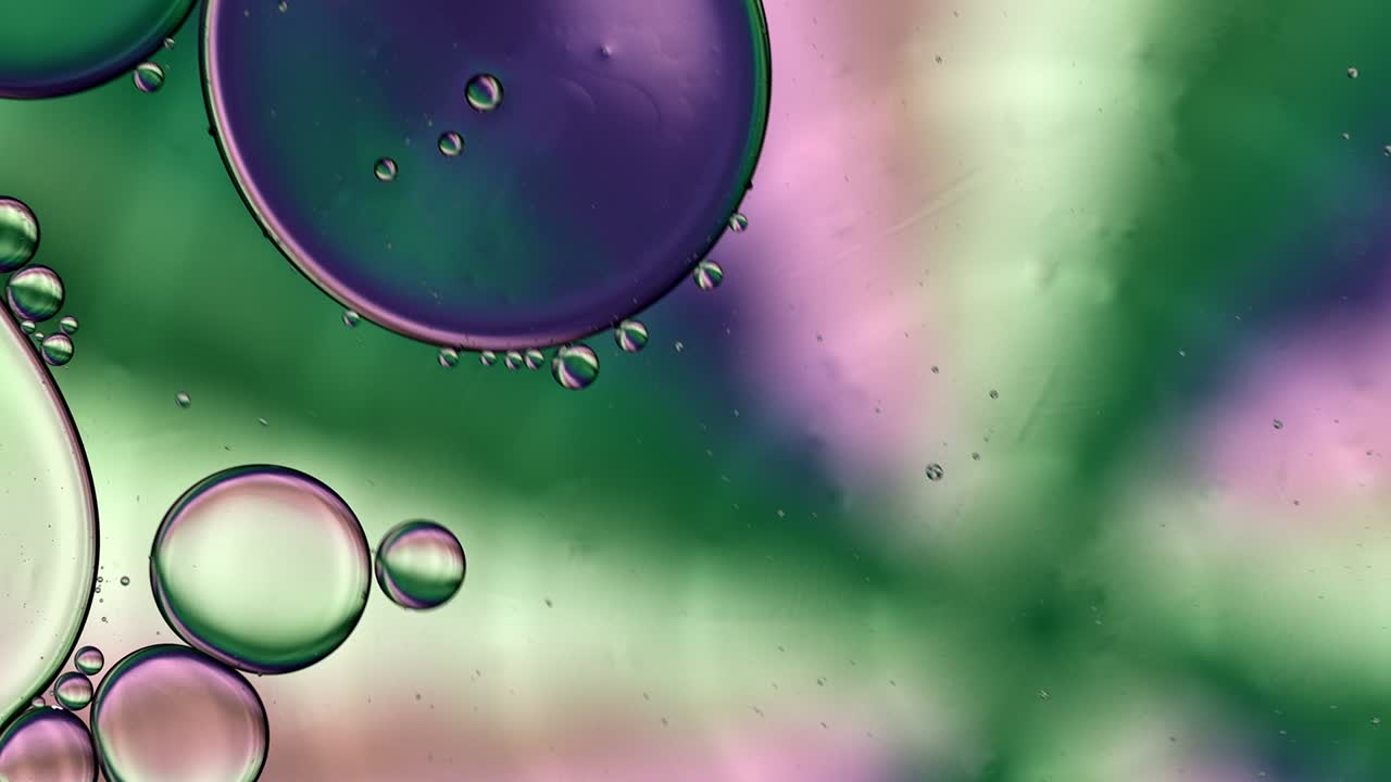 abstract colorido alimentos gotas de aceite burbujas y esferas que fluyen