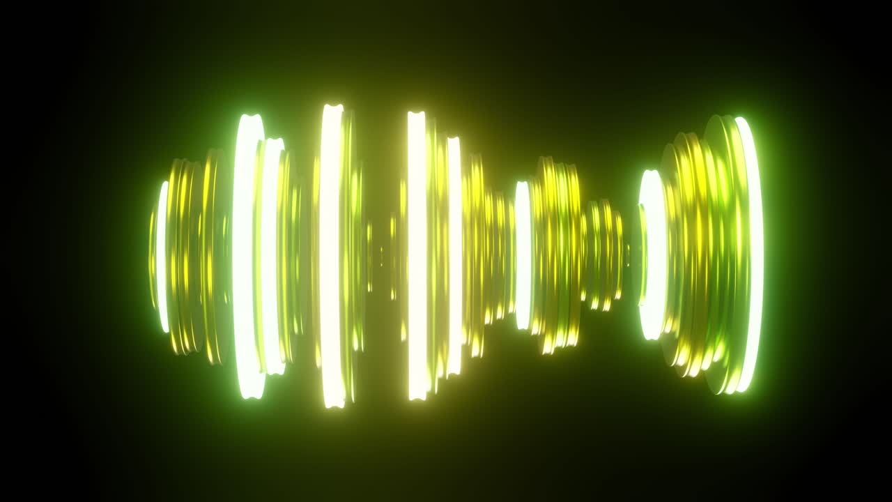Dynamic Neon Yellow Green Audio Waveform Visualization