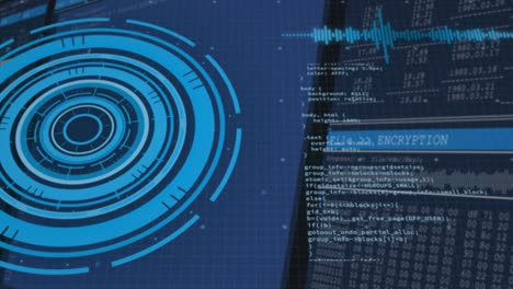 animación del procesamiento de datos sobre el escaneo del alcance