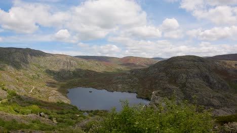 clouds passing over vega de tera, wide angle panoramic overview