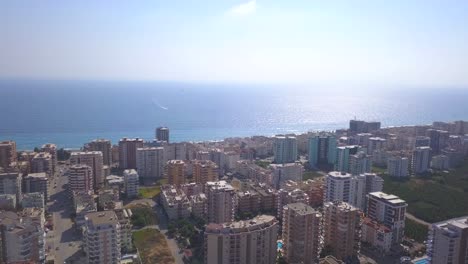 coastal cityscape aerial view